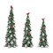 Melrose Frosted Christmas Tree Tabletop Decorations with Cardinals - 18.5" - Set of 3